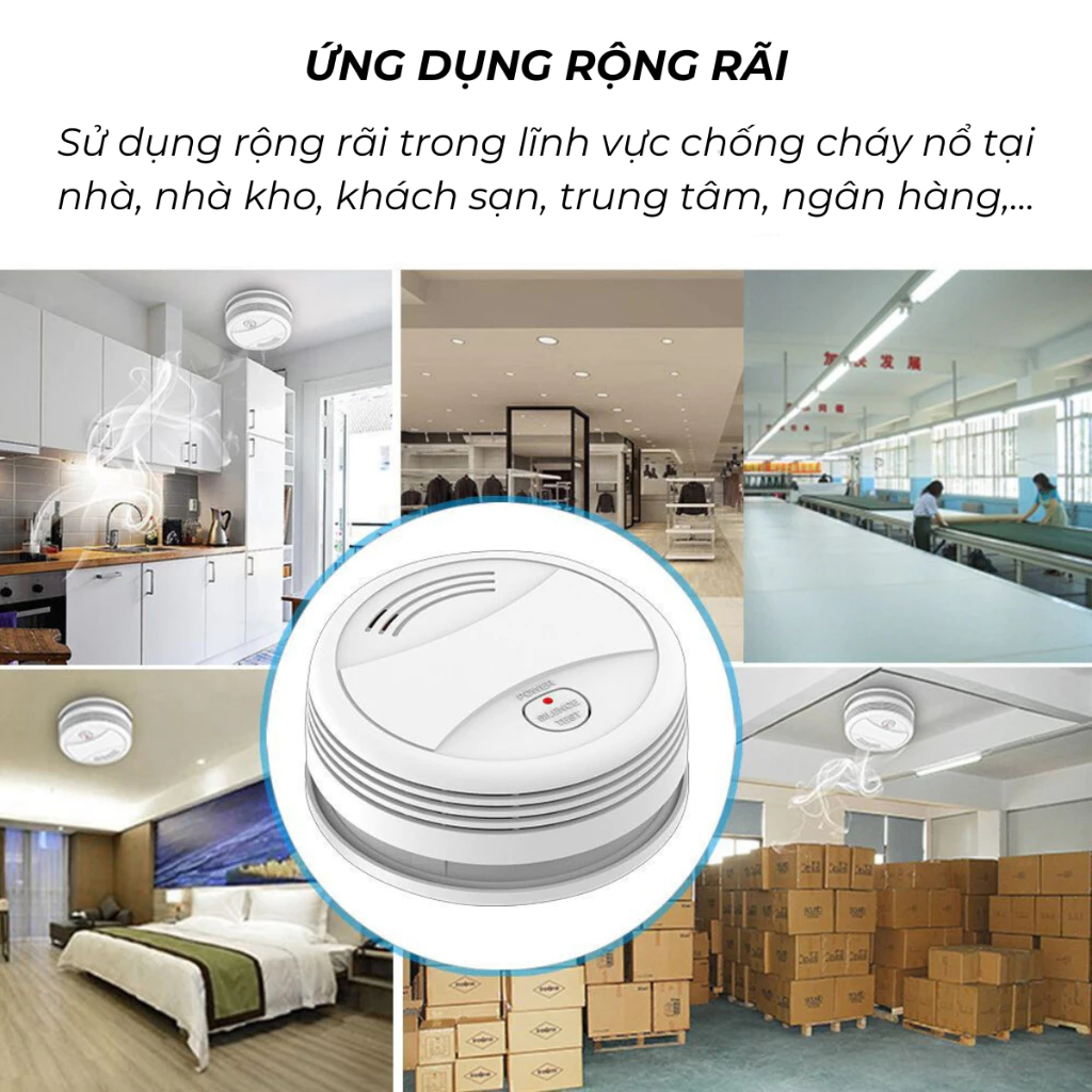 Cảm Biến Khói Báo Cháy KAW Báo Động Không Dây Kết Nối Điện Thoại