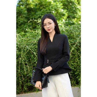 Áo Kiểu Nữ 𝐂𝐂𝐇𝐀𝐓 Dáng Ôm Velia Cổ V Mở Chất Liệu Tuytsi Cao Cấp 25ADS2012OT