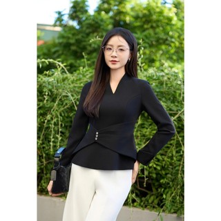 Áo Kiểu Nữ 𝐂𝐂𝐇𝐀𝐓 Dáng Ôm Velia Cổ V Mở Chất Liệu Tuytsi Cao Cấp 25ADS2012OT