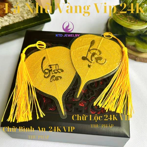 Lá Bồ Đề Chữ Thư Pháp Nhũ VIP để Ốp Điện Thoại,Treo ô tô, Có túi đựng thích hợp làm quà tặng Cao Cấp