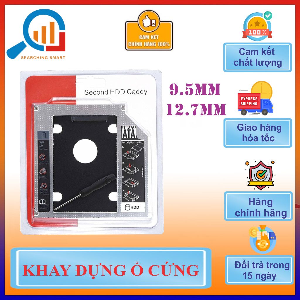Caddy Bay Nhôm SATA III - Khay ổ cứng HDD, SSD thay thế cho ổ DVD ...