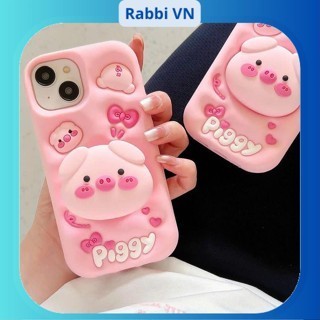 Ốp lưng iphone Heo PIGGY có giá đỡ hot trend Cho 6plus/7plus/x/xs/xsm/11/12/13/14/15/16/pro/plus/promax RABBI SLC