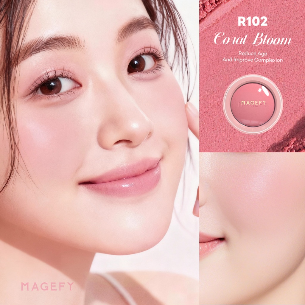 MAGEFY Phấn Má Hồng Đơn Sắc , Tự Nhiên, Lên Màu Chuẩn, Lâu Trôi, 8 Màu Có Sẵn F05