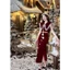 Đầm Nhung Đỏ Dáng Dài Cổ Ren Nơ Tiểu Thư Sang Trọng – Tôn Dáng Đi Tiệc Noel Tết Sự Kiện