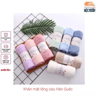 Combo 3 Khăn mặt lông cừu Hàn Quốc - Mềm mịn, thấm hút