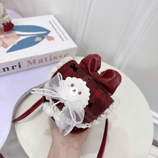 ( Mở Bán ) Túi Mini Dạ Đỏ Đeo Chéo Nữ Phối Vải Đỏ Kẻ Dễ Thương Phong Cách Hàn Quốc Hình Mây Nổi MN09