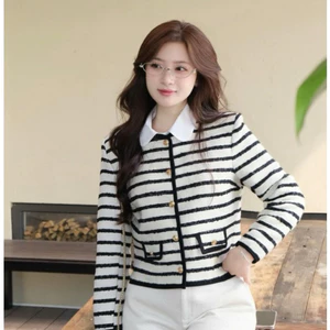 “Jaly Set” Set Áo dạ kẻ sọc thiết kế phối cổ sơmi đính khuy cao cấp kèm quần short dáng ngắn phong cách HQ • MIU.STUDIO