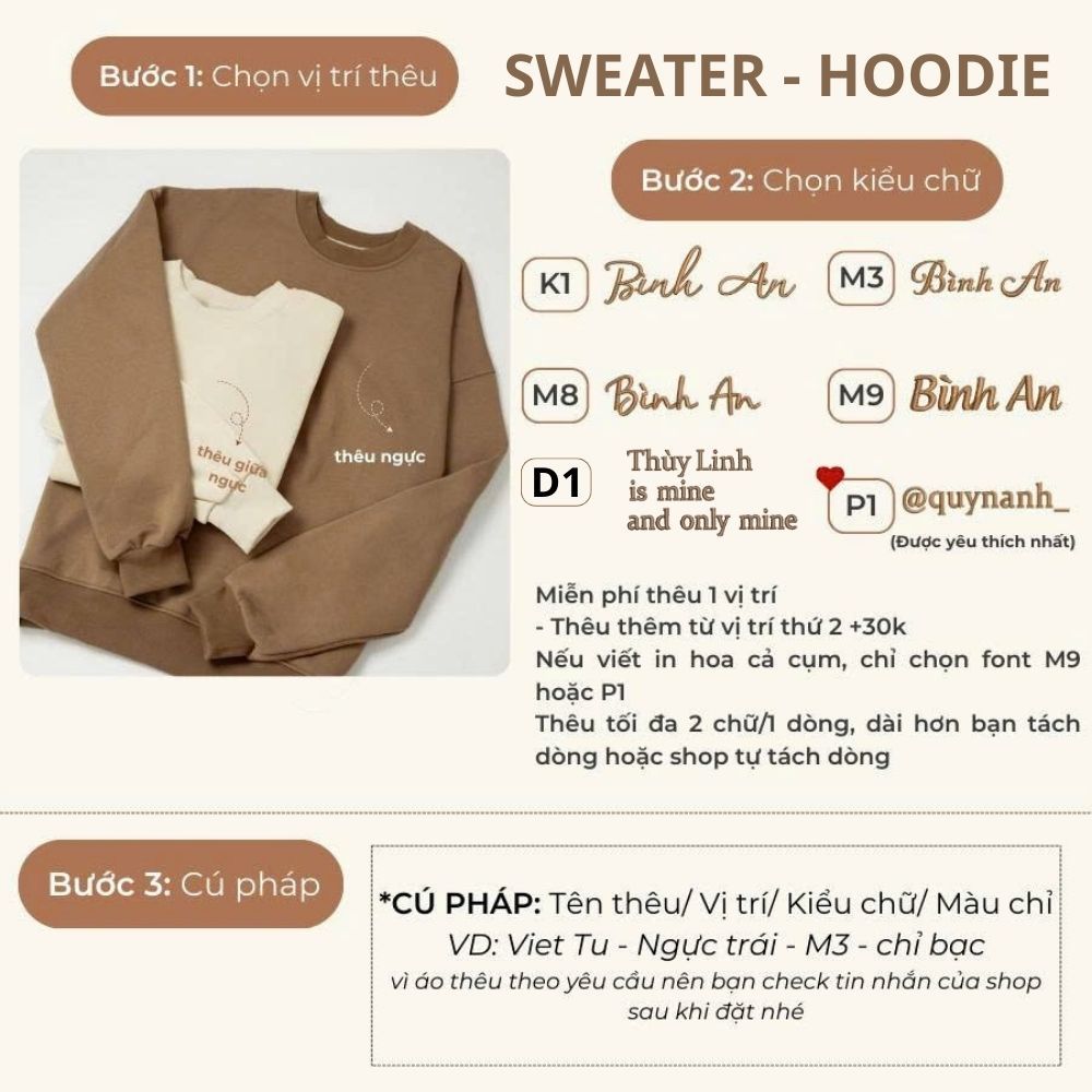 Áo sweater nam nữ nỉ bông LiLa form rộng unisex thêu tên theo yêu cầu, áo đôi dài tay cao cấp dày ấm - quà tặng ý nghĩa