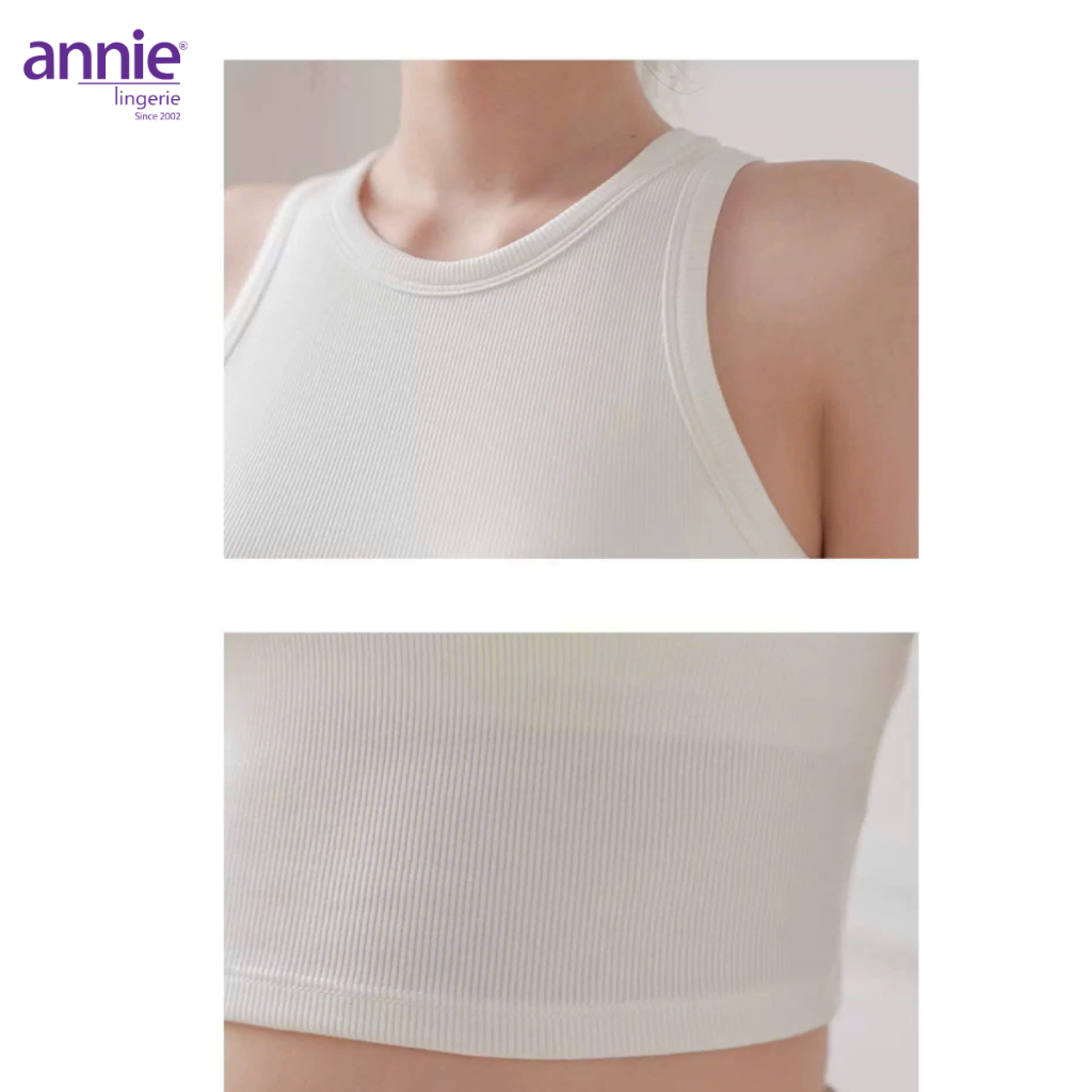 Áo croptop annie AL 6071 3 lỗ sát nách kèm mút độn vải thun cotton mềm mịn co giãn