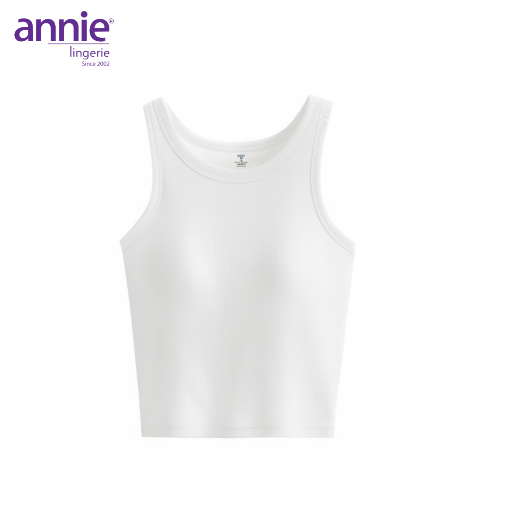 Áo croptop annie AL 6071 3 lỗ sát nách kèm mút độn vải thun cotton mềm mịn co giãn