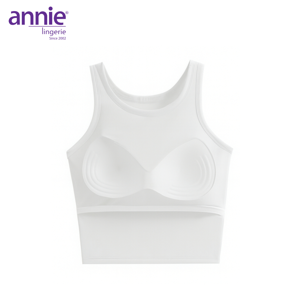 Áo croptop annie AL 6071 3 lỗ sát nách kèm mút độn vải thun cotton mềm mịn co giãn