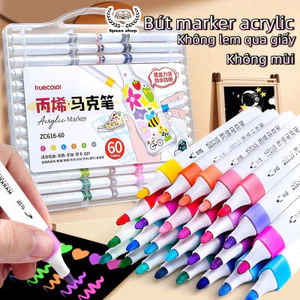 Bút Sơn Acrylic Marker Chính Hãng Tăng 100% Mực 18/24/36/48/60 Màu Tô Đa Chất Liệu