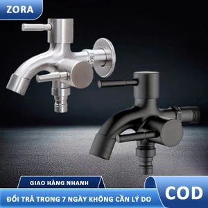 Vòi nước đôi cho máy giặt bằng thép không gỉ 304, vòi nước đa năng, hai lỗ xả nước.
