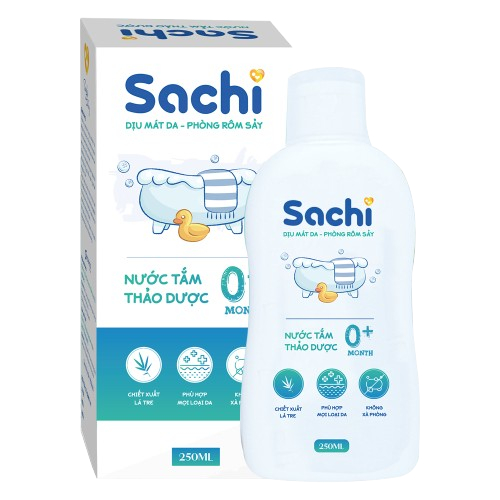 Nước Tắm Thảo Dược Sachi Ngừa Rôm Sảy, Làm Ấm Hỗ Trợ Ngăn Cảm Cúm, Cảm Lạnh Cho Bé Lọ 250ml