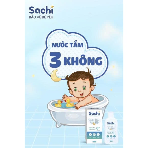 Nước Tắm Thảo Dược Sachi Ngừa Rôm Sảy, Làm Ấm Hỗ Trợ Ngăn Cảm Cúm, Cảm Lạnh Cho Bé Lọ 250ml