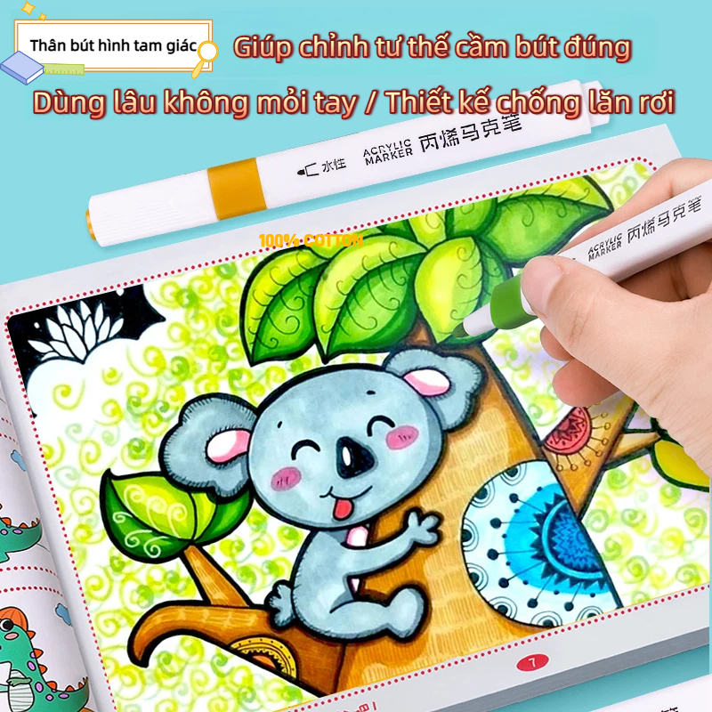 Bút Sơn Acrylic Marker  Chính Hãng Tăng 100% Mực 18/24/36/48/60 Màu  Tô Đa Chất Liệu