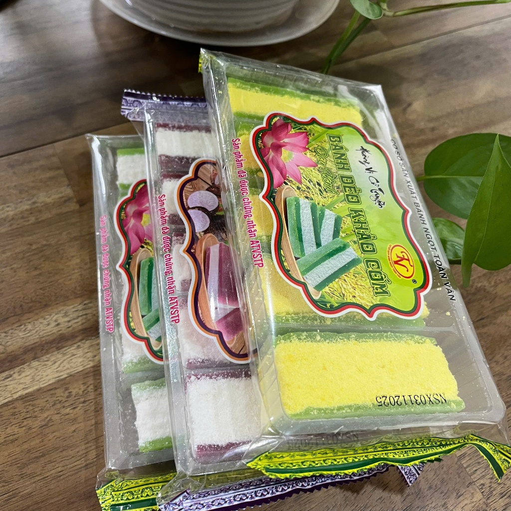 Set 5 Gói Bánh Khảo Dẻo Cốm/ Đậu Xanh/ Khoai Môn Gói 210Gr - Đặc Sản Cổ Truyền - Đảm Bảo ATVSTP