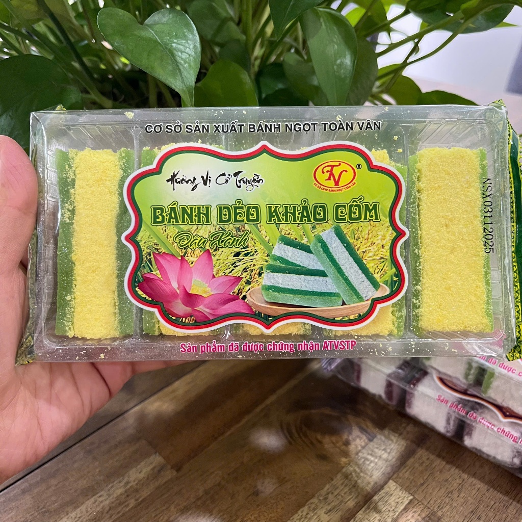 Set 5 Gói Bánh Khảo Dẻo Cốm/ Đậu Xanh/ Khoai Môn Gói 210Gr - Đặc Sản Cổ Truyền - Đảm Bảo ATVSTP