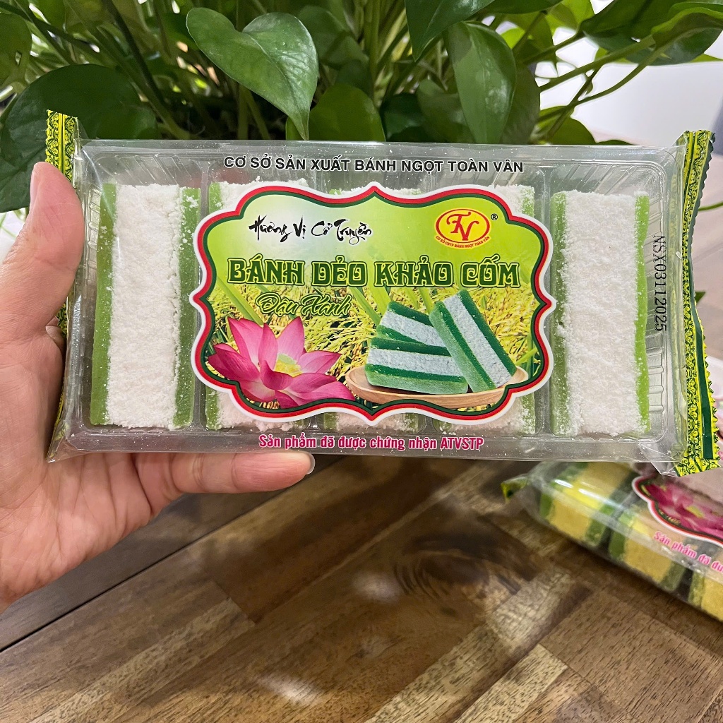 Set 5 Gói Bánh Khảo Dẻo Cốm/ Đậu Xanh/ Khoai Môn Gói 210Gr - Đặc Sản Cổ Truyền - Đảm Bảo ATVSTP
