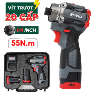 Chuyên vít cấp trượt Workfix WF-SD55PRO 55N 16.8V 20 cấp trượt, ngậm vít nhanh – Khoan tường, khoan bê tông, bắt vít
