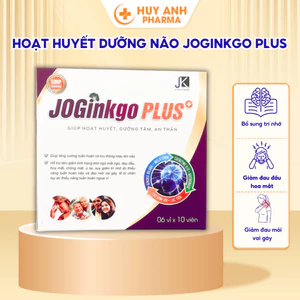 Hoạt Huyết Dưỡng Não JoGinkgo Plus Hỗ Trợ Tuần Hoàn Máu Não Giảm Tiền Đình Đau Đầu Chóng Mặt Mất Ngủ
