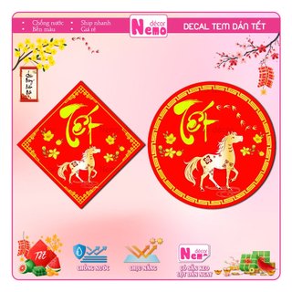 Tem Dán Tết 2026, Decal Dán Tết Bính Ngọ, Tem Tết Trang Trí Hộp Quà, Giỏ Quà, Hộp Bánh, Kẹo, Mứt Ngày Tết.