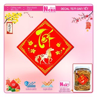 Tem Dán Tết 2026, Decal Dán Tết Bính Ngọ, Tem Tết Trang Trí Hộp Quà, Giỏ Quà, Hộp Bánh, Kẹo, Mứt Ngày Tết.