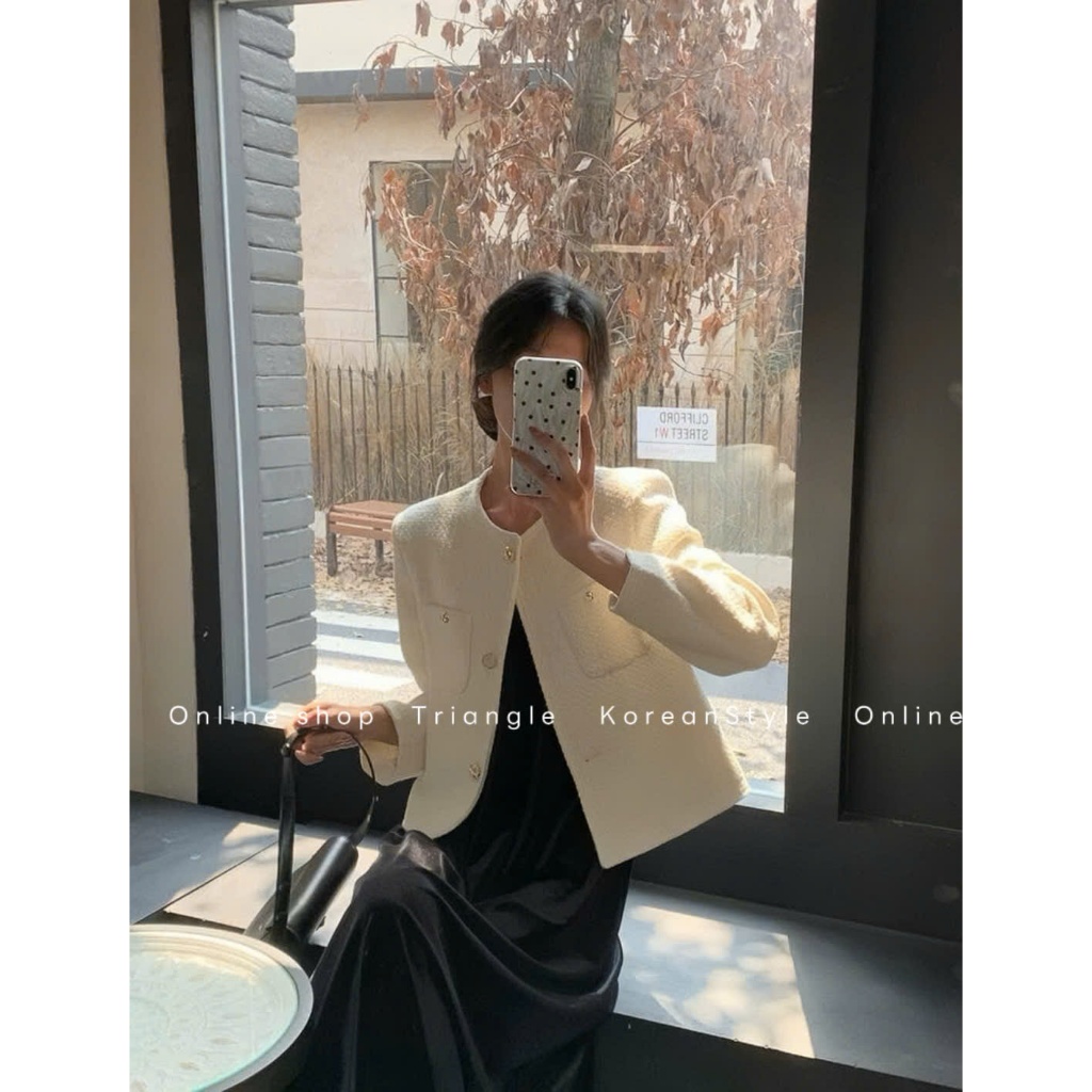 TRIANGLE - Princess Tweed Jacket (Cân nhắc kỹ, return is not welcomed)- Áo dạ tweed Hàn Quốc cao cấp, thanh lịch