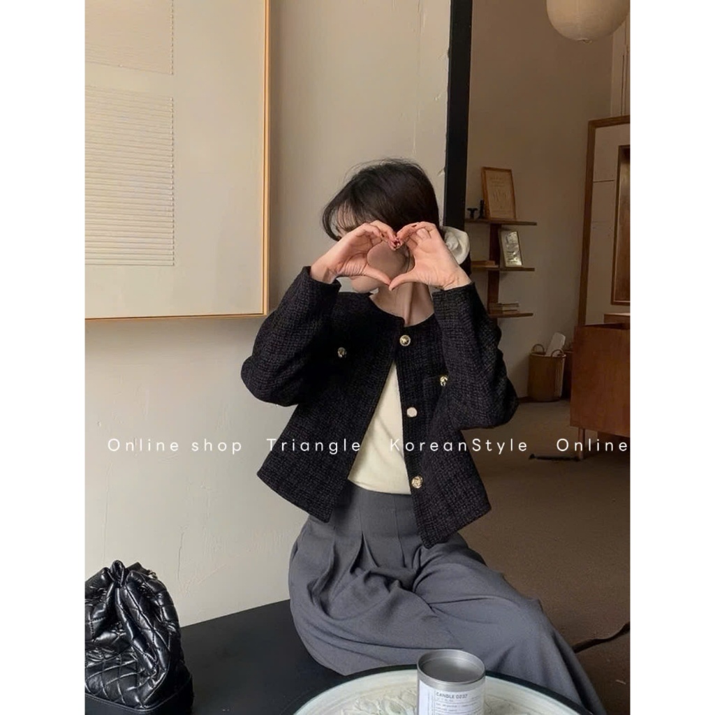 TRIANGLE - Princess Tweed Jacket (Cân nhắc kỹ, return is not welcomed)- Áo dạ tweed Hàn Quốc cao cấp, thanh lịch