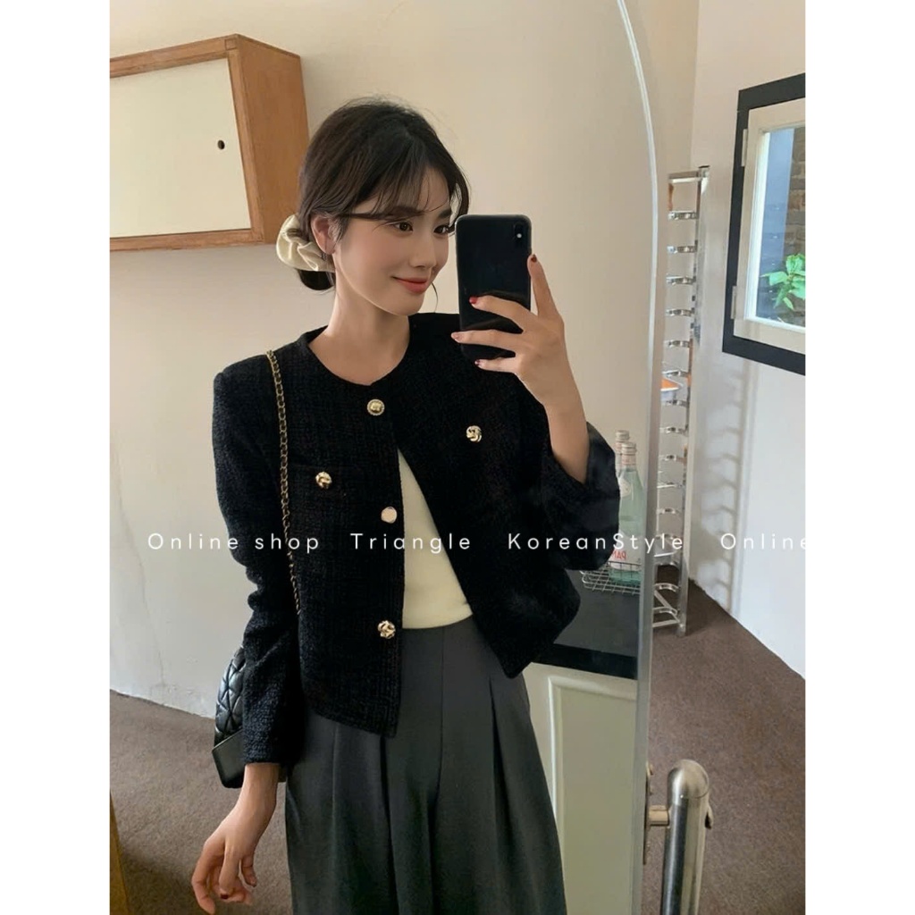 TRIANGLE - Princess Tweed Jacket (Cân nhắc kỹ, return is not welcomed)- Áo dạ tweed Hàn Quốc cao cấp, thanh lịch