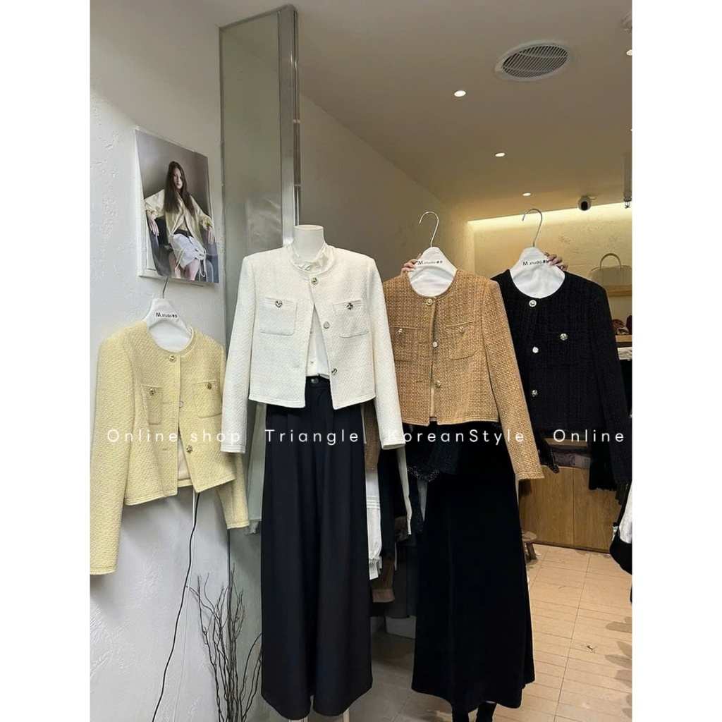 TRIANGLE - Princess Tweed Jacket (Cân nhắc kỹ, return is not welcomed)- Áo dạ tweed Hàn Quốc cao cấp, thanh lịch