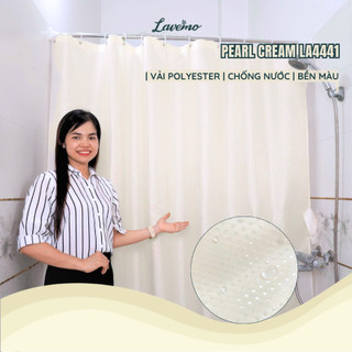 Rèm Phòng Tắm Màu Kem Ánh Kim Đẹp Cao Cấp Chống Trượt Nước Pearl Cream LA4441
