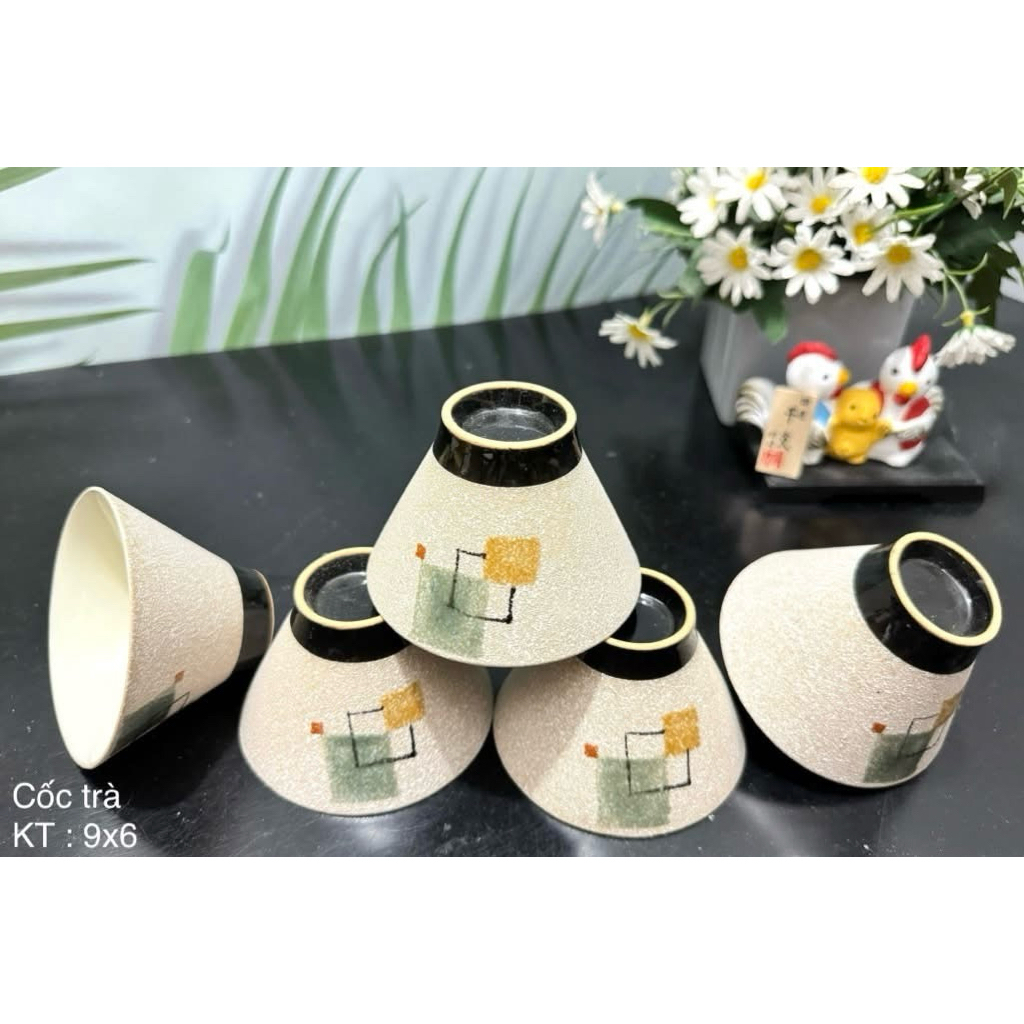 (Ảnh thật) Gốm Nhật 2hand/Gốm Nhật kiểu dáng/ Set chén trà Nhật màu sắc nhã nhặn