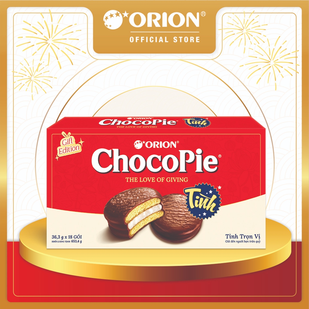 Combo 2 Hộp 18 Gói Bánh Orion Chocopie Tình Vị Truyền Thống (653,4g/Hộp)