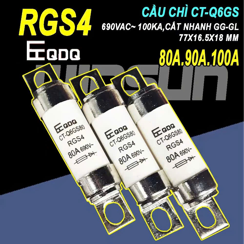 Cầu Chì Sứ RGS4 71A 80A 90A100A 690V ( Đài Loan-QDQ ) | Shopee Việt Nam