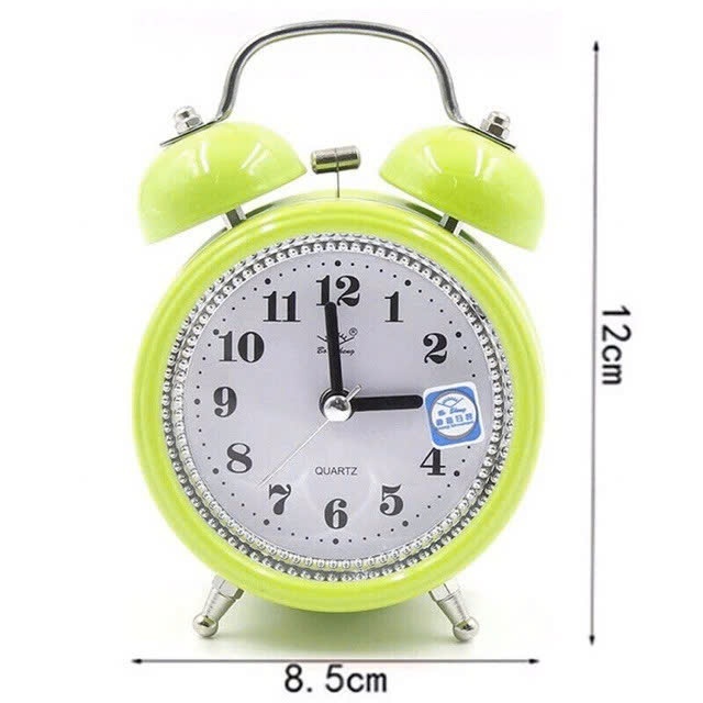 (Mẫu Mới) Đồng Hồ Báo Thức Để Bàn, Khung Bằng Sắt Chuông Kêu To Điếc Cả Tai!