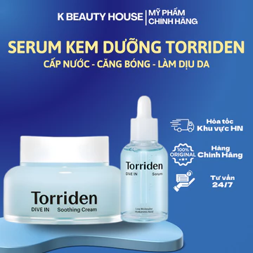 Combo Serum Kem Dưỡng Torriden Cấp Ẩm Căng Bóng Da Chuyên Sâu, K Beauty House