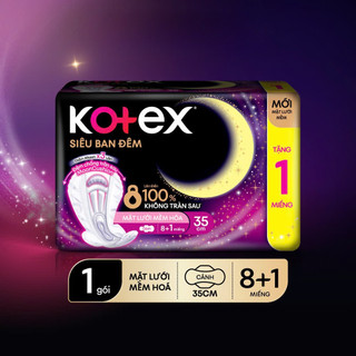 Combo 4 hoặc 8 Gói Băng Vệ Sinh Kotex Siêu Ban Đêm Mặt Lưới 35CM (8+1) miếng