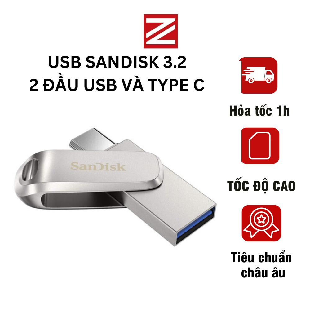 Usb Sandisk Ultra Dual Driver Luxe 3.2 32G - 64G - 128G - 256G chính ...