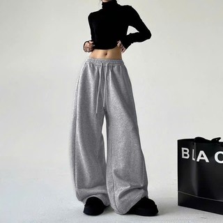 Quần nỉ trơn form rộng túi 2 bên dành cho cả nam, nữ mặc thu đông