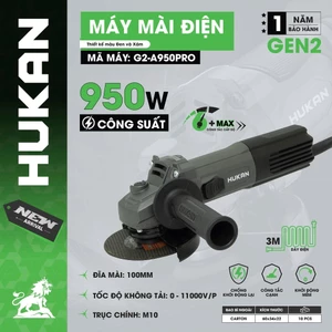 Máy mài góc Hukan G2-A950PRO, công suất 950W, 6 Tốc độ MAX - Chống khởi động lại, Khởi động mềm