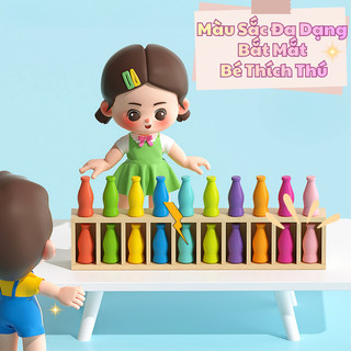 Đồ Chơi Xếp Chai Đúng Màu Rèn Luyện Trí Nhớ, Tư Duy Logic Cho Bé - Đồ Chơi Giáo Dục Sớm Gắn Kết Gia Đình Vui Nhộn