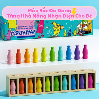 Đồ Chơi Xếp Chai Đúng Màu Rèn Luyện Trí Nhớ, Tư Duy Logic Cho Bé - Đồ Chơi Giáo Dục Sớm Gắn Kết Gia Đình Vui Nhộn