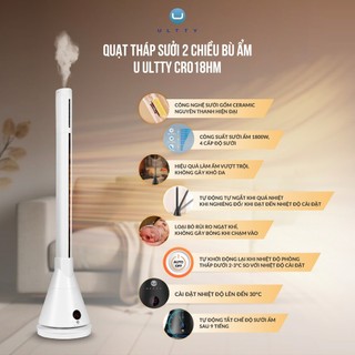 Quạt tháp sưởi ấm và làm mát CR018HM Màu đen, Sưởi Gốm Ceramic, Có chức năng bù ẩm, Bảo hành 3 năm