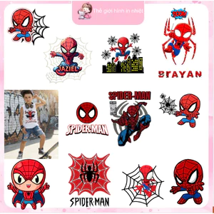 Hình ủi nhiệt quần áo mẫu SIÊU NHÂN SPAIDERMAN,nhiều mẫu,nhiều size, ủi tại nhà bằng bàn ủi