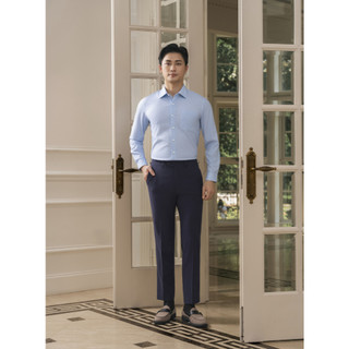 [T7_SALE 20%_HT] Áo Sơ Mi Nam Dài Tay Kẻ Sọc Xanh 9SMDC520XAH BILUXURY Cao Cấp Chống Nhăn Kháng Khuẩn