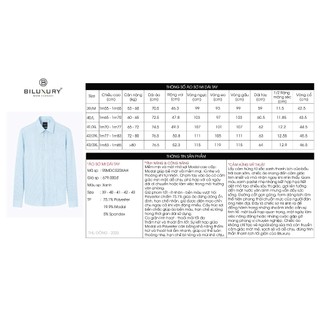 [T7_SALE 20%_HT] Áo Sơ Mi Nam Dài Tay Kẻ Sọc Xanh 9SMDC520XAH BILUXURY Cao Cấp Chống Nhăn Kháng Khuẩn