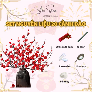 Set Nguyên Liệu Hoa Mai, Hoa Đào, Hoa Sen, Hoa Lúa, Hoa Ly Trang Trí Ngày Tết từ Kẽm Nhung YÊN STORE