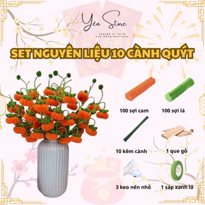 Set Nguyên Liệu Làm Hoa Kẽm Nhung Quýt, Mai, Đào, Lúa Trang Trí Decor DIY YENSTORE