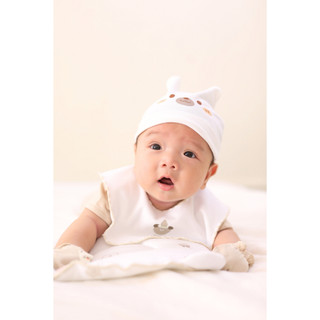 M&B (0-3M) Set 2 nón sơ sinh cotton cao cấp mềm mịn không bị ngấn trán, bảo về đầu bé thoáng mát
